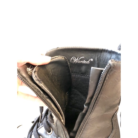 NWOT BLACK COMBAT BOOTS - Picture 5 of 8